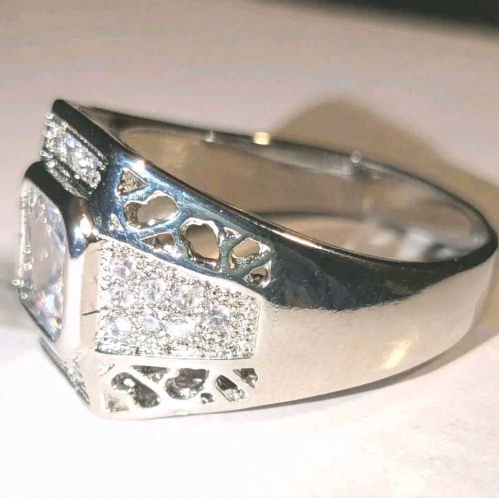 4 Ct Shiny Classic Men's Lab Created Diamond 925 Silver Wedding Band Ring Sz 12